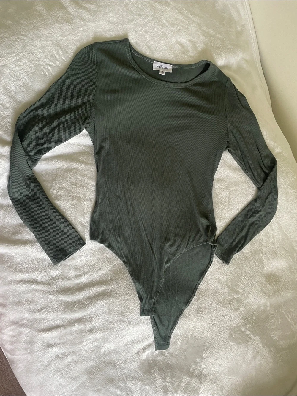 Kaileigh Green Long-Sleeve Bodysuit - Picture 1 of 3